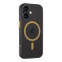 Tactical Hyperstealth 2.0 prozoren ovitek z rumenim MagSafe za iPhone 16 - črn