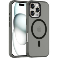 Mat prosojen ovitek z MagSafe za iPhone 16 Pro Max - siv