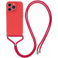 Zaščitni ovitek z vrvico za iPhone 16 Pro Max - rdeč