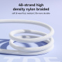 JOYROOM S-A42 Crystal Clear pleten polnilni in podatkovni kabel - USB-C na Lightning - 1,2 m - belo-roza