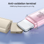 JOYROOM S-A42 Crystal Clear pleten polnilni in podatkovni kabel - USB-C na Lightning - 1,2 m - belo-roza