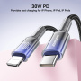 JOYROOM S-A42 Crystal Clear pleten polnilni in podatkovni kabel - USB-C na Lightning - 1,2 m - črnomoder