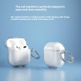 Prozoren bleščeč ovitek s karabinom za AirPods 4 / 5 - srebrn