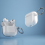 Prozoren ovitek s karabinom za AirPods 4 / 5 - moder