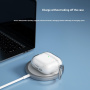 Prozoren ovitek s karabinom za AirPods 4 / 5 - moder