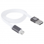 HAWEEL Sync & Charge kabel z dvojnim 2in1 USB-A / Lightning / Micro USB priključkom za Apple in druge naprave - 1 m - bela