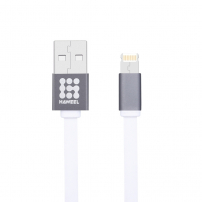 HAWEEL Sync & Charge kabel z dvojnim 2in1 USB-A / Lightning / Micro USB priključkom za Apple in druge naprave - 1 m - bela
