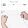 HAWEEL Sync & Charge kabel z dvojnim 2in1 USB-A / Lightning / Micro USB priključkom za Apple in druge naprave - 1 m - bela