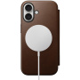 Nomad Moderna usnjena preklopna torbica z MagSafe za iPhone 16 Plus - rjava