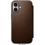 Nomad Moderna usnjena preklopna torbica z MagSafe za iPhone 16 Plus - rjava