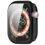 Metalik etui iz mehke plastike z zaščito zaslona za Apple Watch 42mm (Series 10 / 11) - črn