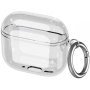 Prozoren bleščeč ovitek s karabinom za AirPods 4 / 5 - srebrn