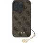 Guess Ovitek 4G Charms za iPhone 16 Pro - rjav