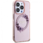 Guess Flowers Ring Glossy Logo Cover z MagSafe za iPhone 16 Pro - roza