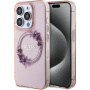 Guess Flowers Ring Glossy Logo Cover z MagSafe za iPhone 16 Pro Max - roza
