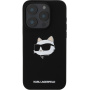 Karl Lagerfeld Silikonski ovitek Choupette Head z MagSafe za iPhone 16 Pro - črn