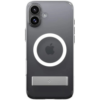Spigen Ultra Hybrid S Transparent Cover s stojalom in MagSafe za iPhone 16 - prozoren