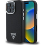 Guess Grained Triangle Logo Ovitek z MagSafe za iPhone 16 Pro Max - črn