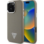 Guess Grained Triangle Logo Ovitek z MagSafe za iPhone 16 Pro - rjav
