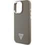 Guess Grained Triangle Logo Ovitek z MagSafe za iPhone 16 Pro - rjav