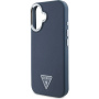 Guess Grained Triangle Logo Ovitek z MagSafe za iPhone 16 - temno moder
