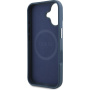 Guess Grained Triangle Logo Ovitek z MagSafe za iPhone 16 - temno moder