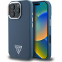 Guess Grained Triangle Logo Ovitek z MagSafe za iPhone 16 Pro Max - temno moder