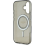 Guess IML Rhinestones Ring Cover z MagSafe za iPhone 16 - siv