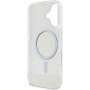 Guess IML Glitter Ring Cover z MagSafe za iPhone 16 - prozoren