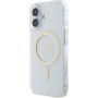 Guess IML Glitter Ring Cover z MagSafe za iPhone 16 Plus - prozoren