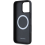 Lacoste Ovitek Iconic Petit Pique Woven Logo Cover z MagSafe za iPhone 16 Pro Max - črn