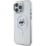 Karl Lagerfeld IML Choupette Head Metal Frame Cover z MagSafe za iPhone 16 Pro - prozoren