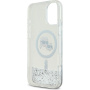 Karl Lagerfeld Liquid Glitter Karl and Choupette Heads Cover z MagSafe za iPhone 16 - srebrn