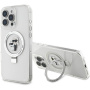 Karl Lagerfeld Ringstand Karl and Choupette Flip Cover in MagSafe za iPhone 16 Pro - prozoren