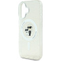 Karl Lagerfeld IML Glitter Karl and Choupette Glitter Cover z MagSafe za iPhone 16 - srebrn