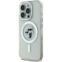 Karl Lagerfeld IML Glitter Karl and Choupette Glitter Cover z MagSafe za iPhone 16 Pro - srebrn