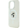 Karl Lagerfeld IML Glitter Karl and Choupette Glitter Cover z MagSafe za iPhone 16 Pro - srebrn