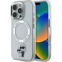 Karl Lagerfeld Ovitek IML Karl and Choupette z MagSafe za iPhone 16 Pro - prozoren