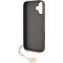 Guess Ovitek 4G Charms za iPhone 16 - rjav