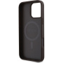 Guess 4G majhen kovinski ovitek z logotipom MagSafe za iPhone 16 Pro Max - rjav