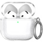 Prozoren bleščeč ovitek s karabinom za AirPods 4 / 5 - srebrn