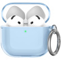 Prozoren ovitek s karabinom za AirPods 4 / 5 - moder