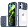 Ovitek z drsnim pokrovom za objektiv kamere za iPhone 16 - temno moder
