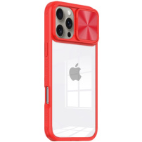 Ovitek z drsnim pokrovom za objektiv kamere za iPhone 16 Pro - rdeč
