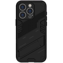Trpežen zaščitni ovitek s stojalom za iPhone 16 Pro - črn