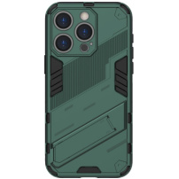 Trpežen zaščitni ovitek s stojalom za iPhone 16 Pro - zelen