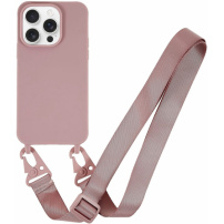 Mat ovitek z nastavljivim paščkom za iPhone 15 Pro Max - old pink