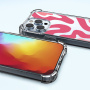 Ovitek z abstraktnim valovitim vzorcem in ojačanimi vogali za iPhone 16 Pro - modra