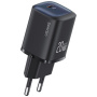 USAMS CC248 hitri polnilni adapter z USB-C priključkom - 20W - črn