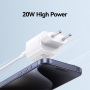 USAMS CC248 hitri polnilni adapter s priključkom USB-C - 20W - bel